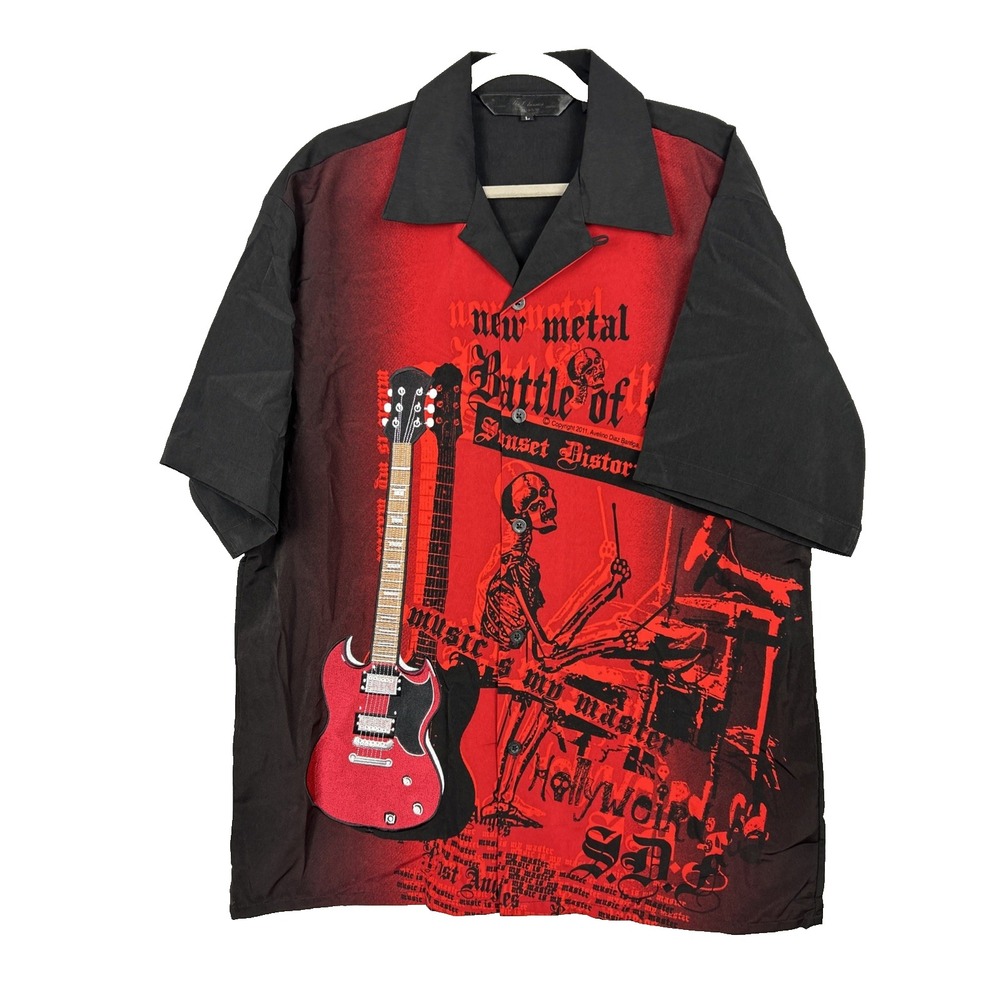 Rock House Men's Shirt Red New Metal 2011 Sunset‎ Distortion Festival Large